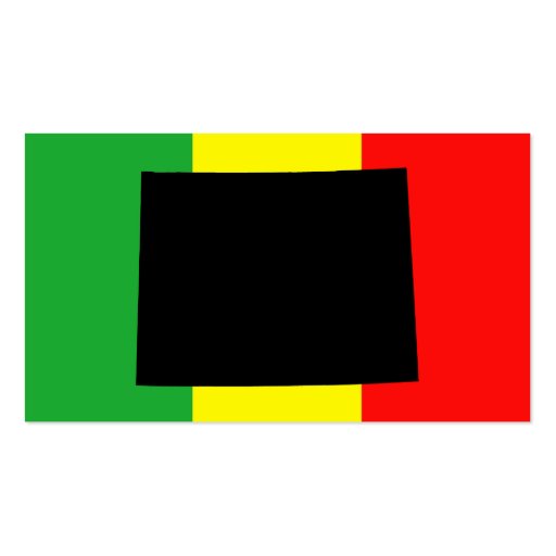 Wyoming with Rasta Colors Business Card Template (front side)