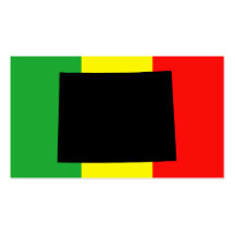 Wyoming with Rasta Colors Business Card Template