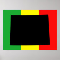 Wyoming with Rasta Colors Posters