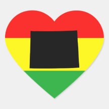 Wyoming with Rasta Colors Stickers