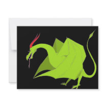 Wyvern on black personalized invitations