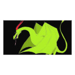 Wyvern on black customized photo card