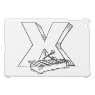 x for xylophone outline iPad mini case