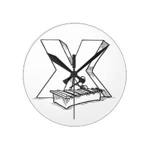 x for xylophone outline wallclocks