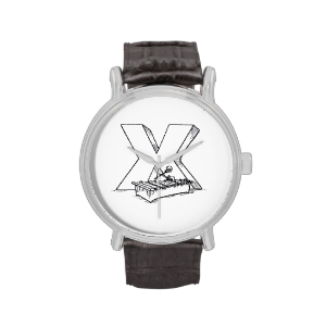 x for xylophone outline wristwatches