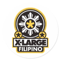 X-Large Filipino - Black stickers