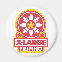 X-Large Filipino - Red Refrigerator Magnet