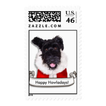 X-Mas Dog Happy Howladays! Postage