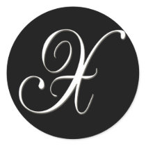 X monogram - elegant black and white stickers