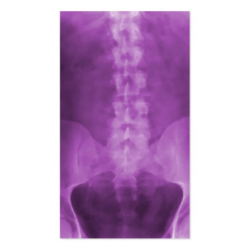 X-Ray Art Vertical Chiropractic Business Cards (back side)