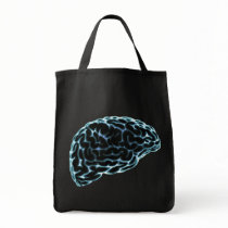X-RAY BRAIN SIDE VIEW BLUE CANVAS BAGS