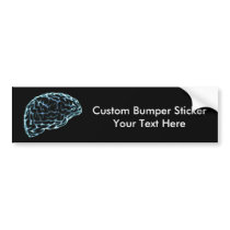 X-RAY BRAIN SIDE VIEW BLUE BUMPER STICKER