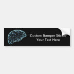 X-RAY BRAIN SIDE VIEW BLUE BUMPER STICKER