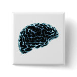 X-RAY BRAIN SIDE VIEW BLUE PINBACK BUTTONS