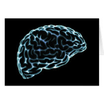 X-RAY BRAIN SIDE VIEW BLUE GREETING CARDS