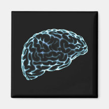 X-RAY BRAIN SIDE VIEW BLUE FRIDGE MAGNET