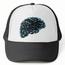 X-RAY BRAIN SIDE VIEW BLUE TRUCKER HATS