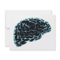 X-RAY BRAIN SIDE VIEW BLUE invitations