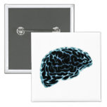 X-RAY BRAIN SIDE VIEW BLUE PINBACK BUTTONS