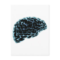 X-RAY BRAIN SIDE VIEW BLUE POSTCARDS