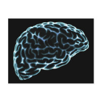 X-RAY BRAIN SIDE VIEW BLUE POST CARD