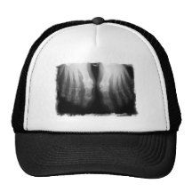 X-Ray Feet Human Skeleton Bones Black & White Trucker Hats