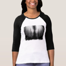 X-Ray Feet Human Skeleton Bones Black & White Shirt