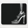 X-RAY HIGH HEEL LADY SKELETON LEG B&W MOUSE PAD