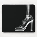 X-RAY HIGH HEEL LADY SKELETON LEG B&W mousepads