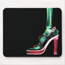 X-RAY HIGH HEEL LADY SKELETON LEG ORIGINAL MOUSE PADS