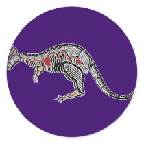 X-Ray Kangaroo Round Sticker