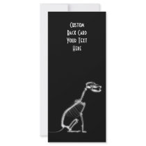 X-RAY PUPPY DOG SKELETON SITTING - B&W RACK CARD