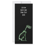X-RAY PUPPY DOG SKELETON SITTING - GREEN CUSTOMIZED RACK CARD