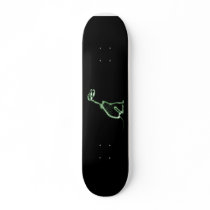X-RAY PUPPY DOG SKELETON SITTING - GREEN SKATEBOARD DECK