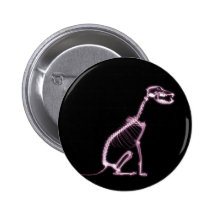 X-RAY PUPPY DOG SKELETON SITTING - PINK