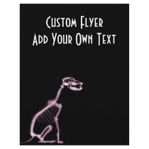 X-RAY PUPPY DOG SKELETON SITTING - PINK FLYER