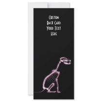 X-RAY PUPPY DOG SKELETON SITTING - PINK FULL COLOR RACK CARD