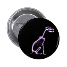 X-RAY PUPPY DOG SKELETON SITTING - PURPLE BUTTONS