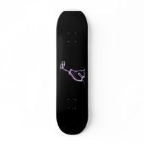 X-RAY PUPPY DOG SKELETON SITTING - PURPLE SKATE BOARD