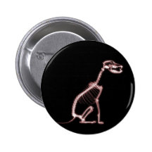 X-RAY PUPPY DOG SKELETON SITTING - RED BUTTON