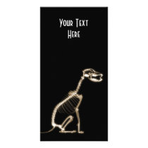 X-RAY PUPPY DOG SKELETON SITTING - SEPIA PHOTO GREETING CARD