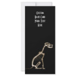 X-RAY PUPPY DOG SKELETON SITTING - SEPIA PERSONALIZED RACK CARD