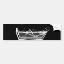 X-Ray Skeleton B&W Bath Time Bumper Stickers