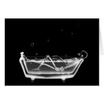 X-Ray Skeleton B&W Bath Time Greeting Card