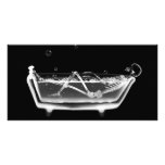 X-Ray Skeleton B&W Bath Time Customized Photo Card