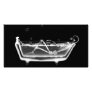 X-Ray Skeleton B&W Bath Time Customized Photo Card