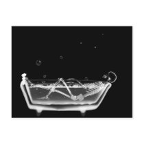 X-Ray Skeleton B&W Bath Time postcards by VoXeeD X-Ray Skeleton B&W Bath Time postcards