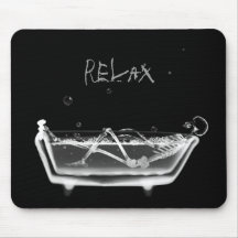 X-Ray Skeleton B&W Bath Time - Relax Mouse Pad