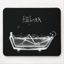 X-Ray Skeleton B&W Bath Time - Relax Mouse Pad