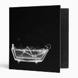X-Ray Skeleton B&W Bath Time Tub 3 Ring Binder